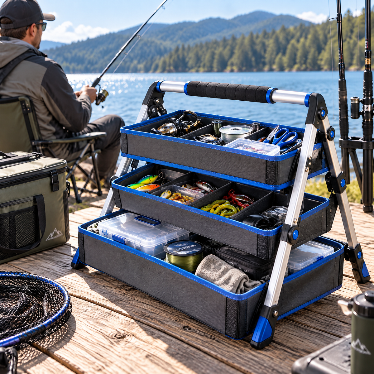 Foldable Fishing Gear Workstation/Rack