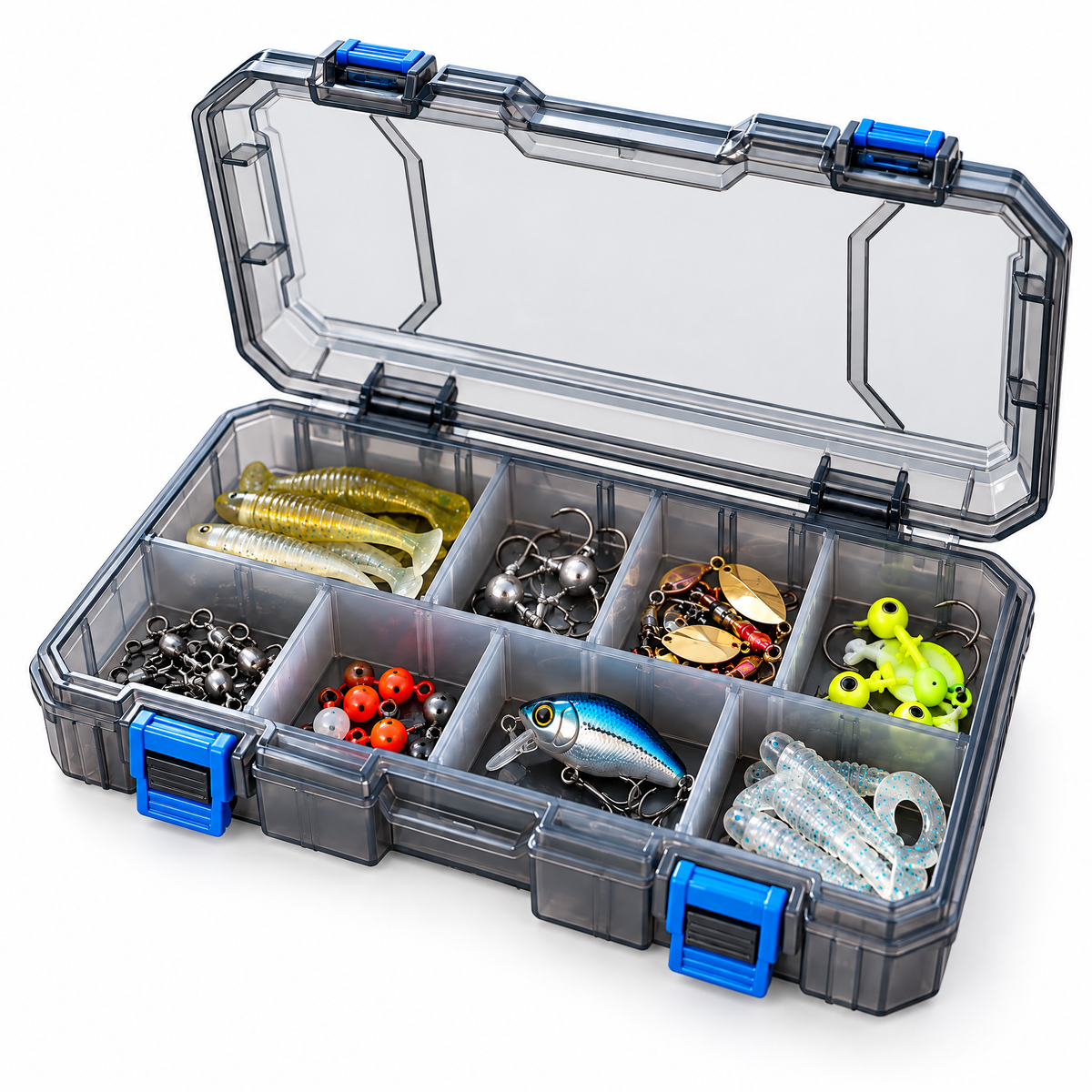 Portable fishing tackle box