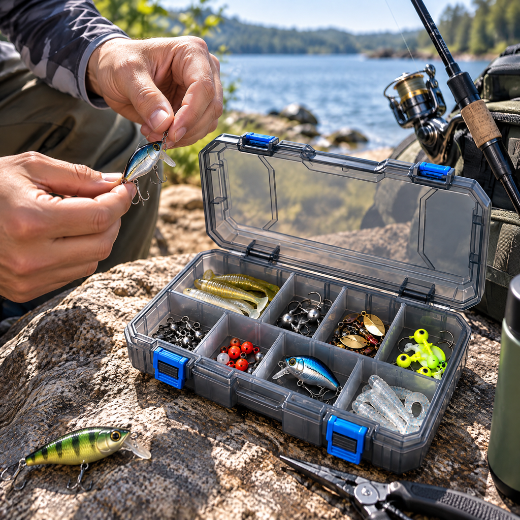 Portable fishing tackle box