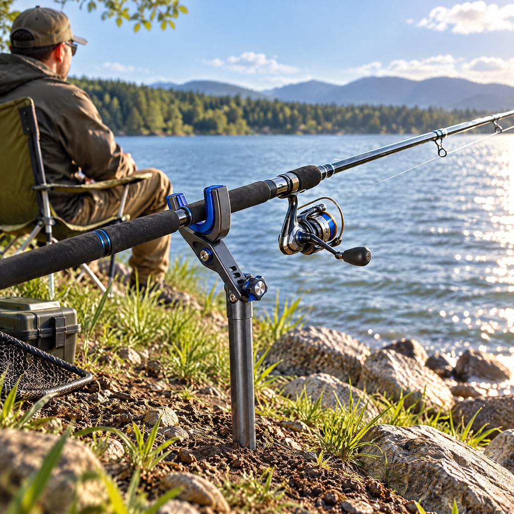 Bank-side fishing rod holder