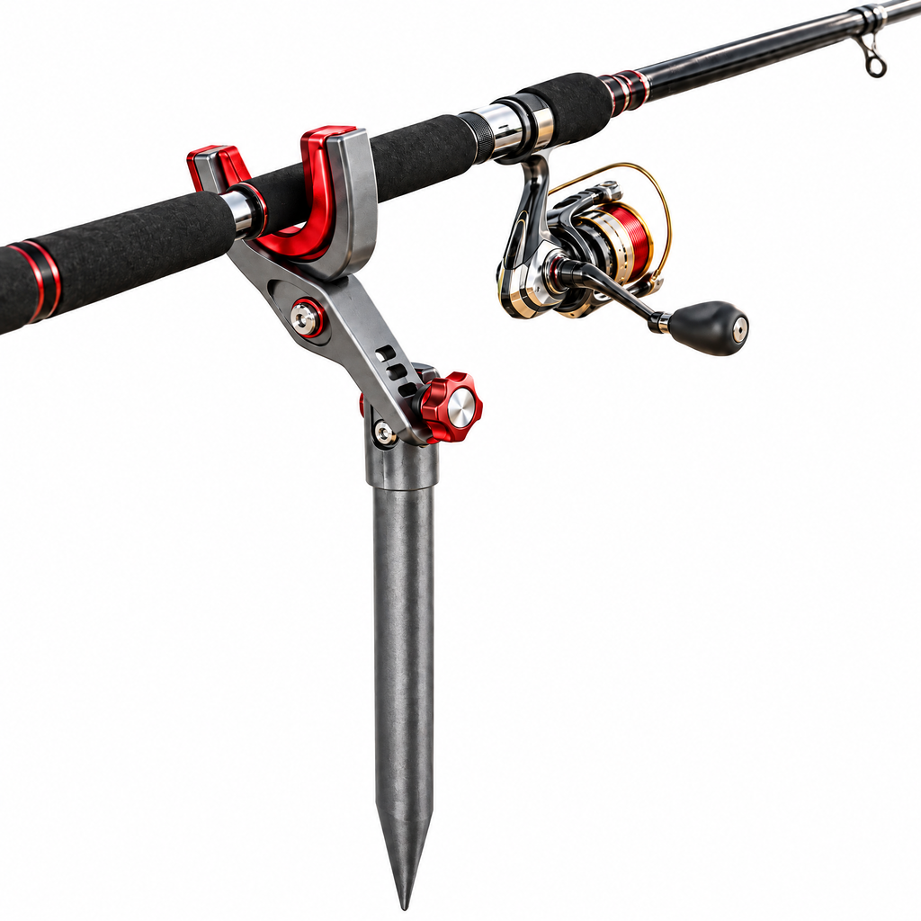 Bank-side fishing rod holder