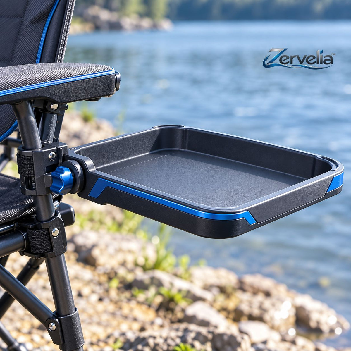 Fishing chair side tray