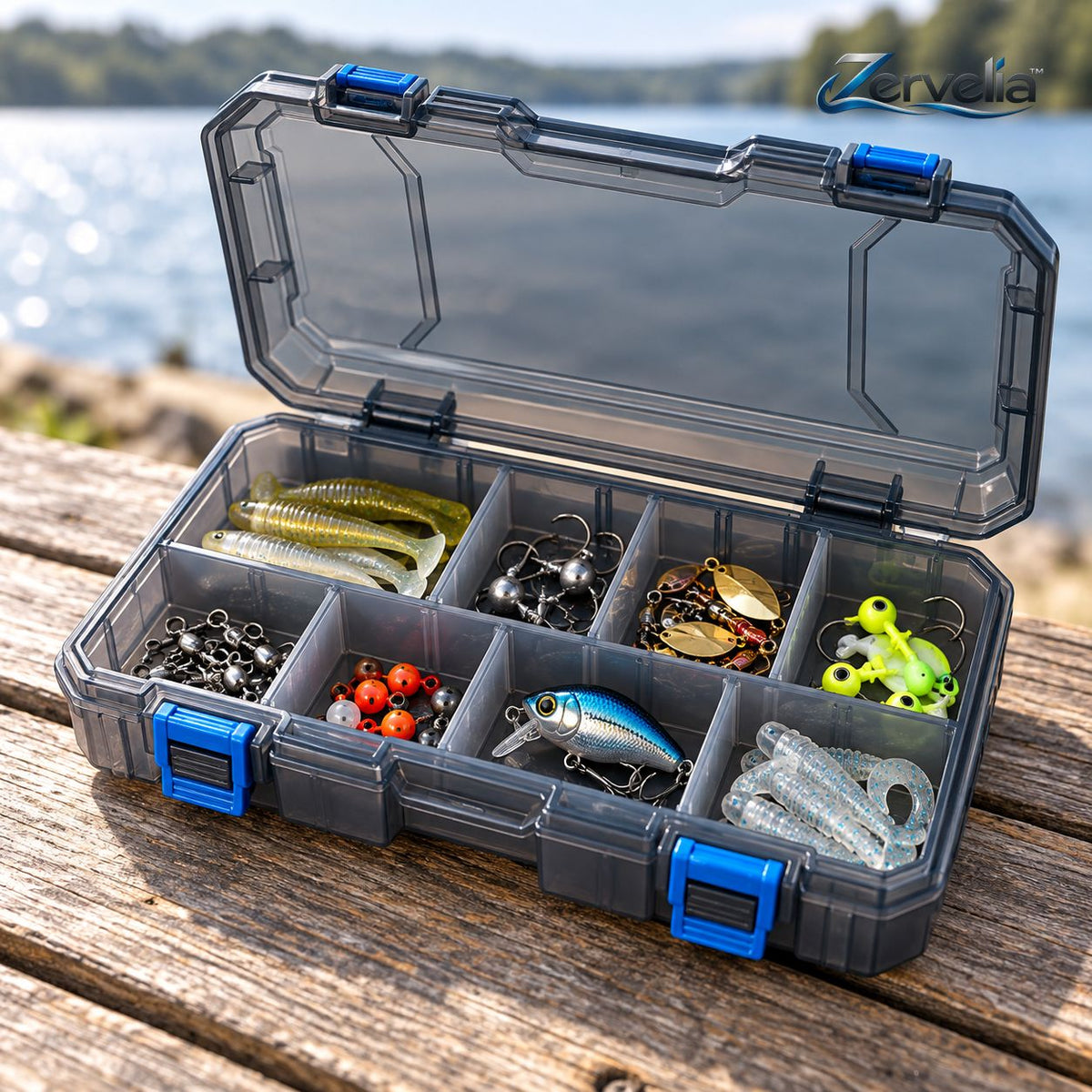 Portable fishing tackle box